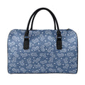 Heart And Star Denim Jeans Pattern Print Leather Duffel Bag