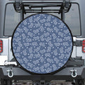 Heart And Star Denim Jeans Pattern Print Leather Spare Tire Cover