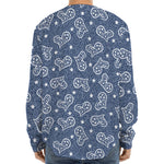 Heart And Star Denim Jeans Pattern Print Long Sleeve Baseball Jersey