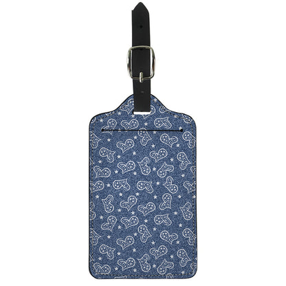 Heart And Star Denim Jeans Pattern Print Luggage Tag