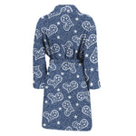 Heart And Star Denim Jeans Pattern Print Men's Bathrobe