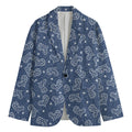 Heart And Star Denim Jeans Pattern Print Men's Blazer