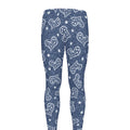 Heart And Star Denim Jeans Pattern Print Men's Leggings