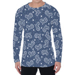 Heart And Star Denim Jeans Pattern Print Men's Long Sleeve T-Shirt