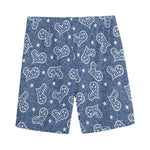 Heart And Star Denim Jeans Pattern Print Men's Sports Shorts