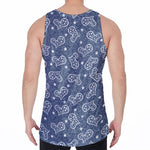Heart And Star Denim Jeans Pattern Print Men's Velvet Tank Top