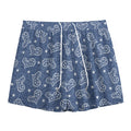 Heart And Star Denim Jeans Pattern Print Mesh Shorts