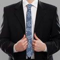 Heart And Star Denim Jeans Pattern Print Necktie