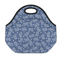 Heart And Star Denim Jeans Pattern Print Neoprene Lunch Bag
