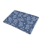 Heart And Star Denim Jeans Pattern Print Pet Cooling Mat Cover