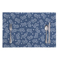 Heart And Star Denim Jeans Pattern Print Placemat