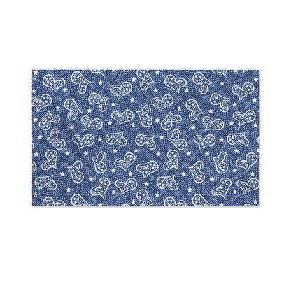 Heart And Star Denim Jeans Pattern Print Polyester Flag