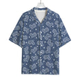 Heart And Star Denim Jeans Pattern Print Rayon Hawaiian Shirt