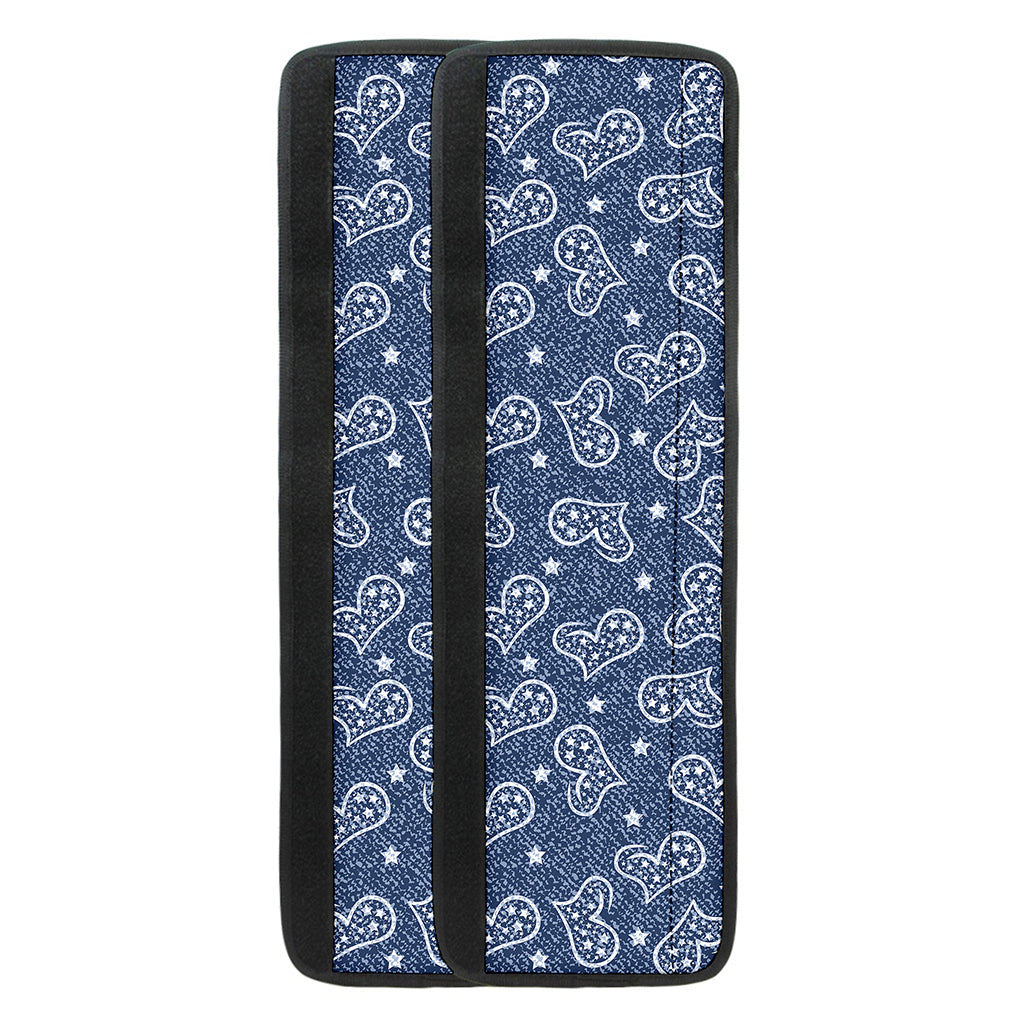 Heart And Star Denim Jeans Pattern Print Refrigerator Handle Covers