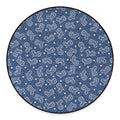 Heart And Star Denim Jeans Pattern Print Round Floor Mat