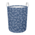 Heart And Star Denim Jeans Pattern Print Round Laundry Basket