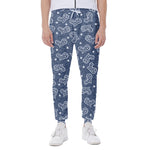 Heart And Star Denim Jeans Pattern Print Scuba Joggers