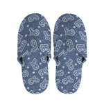 Heart And Star Denim Jeans Pattern Print Slippers