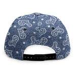 Heart And Star Denim Jeans Pattern Print Snapback Cap
