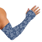 Heart And Star Denim Jeans Pattern Print Sun Protection Arm Sleeves