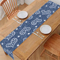 Heart And Star Denim Jeans Pattern Print Table Runner