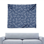 Heart And Star Denim Jeans Pattern Print Tapestry