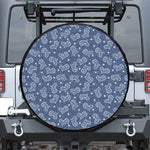 Heart And Star Denim Jeans Pattern Print Tire Cover