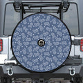 Heart And Star Denim Jeans Pattern Print Tire Cover With Camera Hole