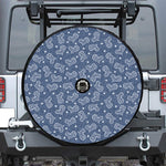 Heart And Star Denim Jeans Pattern Print Tire Cover With Camera Hole