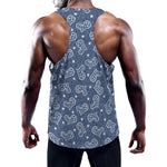 Heart And Star Denim Jeans Pattern Print Training Tank Top
