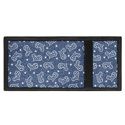 Heart And Star Denim Jeans Pattern Print Trifold Wallet