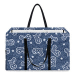 Heart And Star Denim Jeans Pattern Print Utility Tote Bag