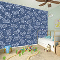 Heart And Star Denim Jeans Pattern Print Wall Sticker