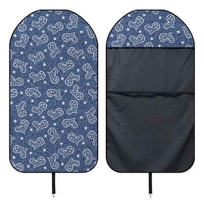 Heart And Star Denim Jeans Pattern Print Waterproof Car Seat Cover