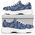 Heart And Star Denim Jeans Pattern Print White Chunky Shoes