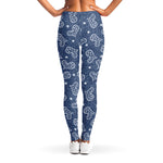 Heart And Star Denim Jeans Pattern Print Women's Leggings
