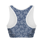 Heart And Star Denim Jeans Pattern Print Women's Sports Bra