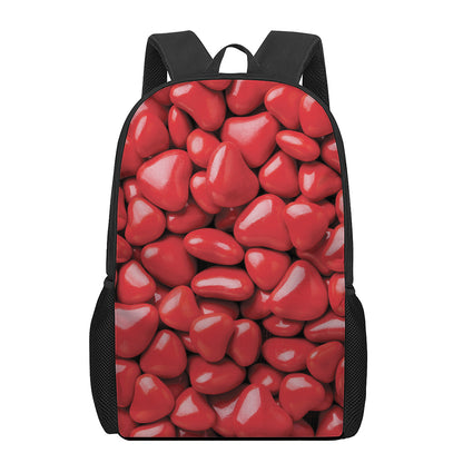Heart Chocolate Candy Print 17 Inch Backpack