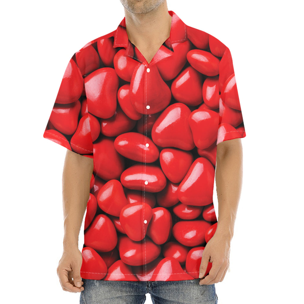 Heart Chocolate Candy Print Aloha Shirt