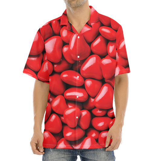 Heart Chocolate Candy Print Aloha Shirt