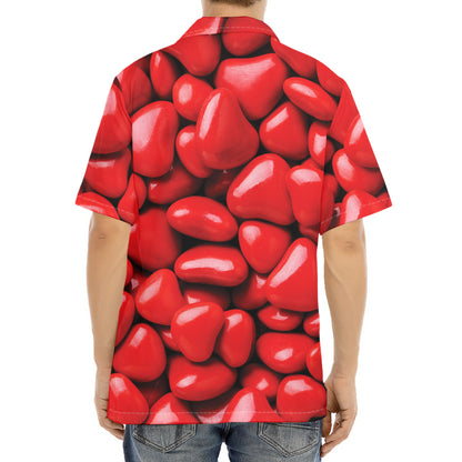 Heart Chocolate Candy Print Aloha Shirt