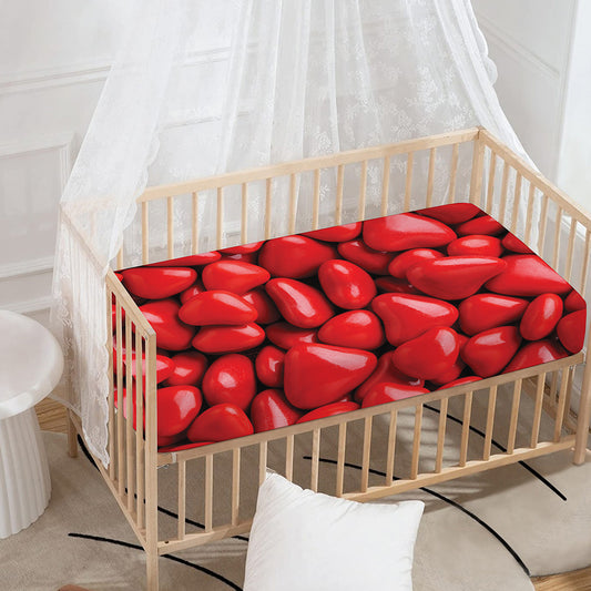 Heart Chocolate Candy Print Baby Crib Sheet