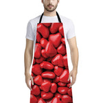 Heart Chocolate Candy Print Bib Apron With Pocket
