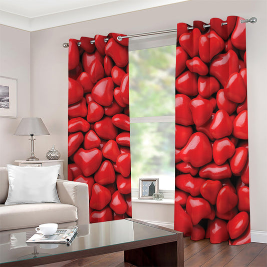 Heart Chocolate Candy Print Blackout Grommet Curtains