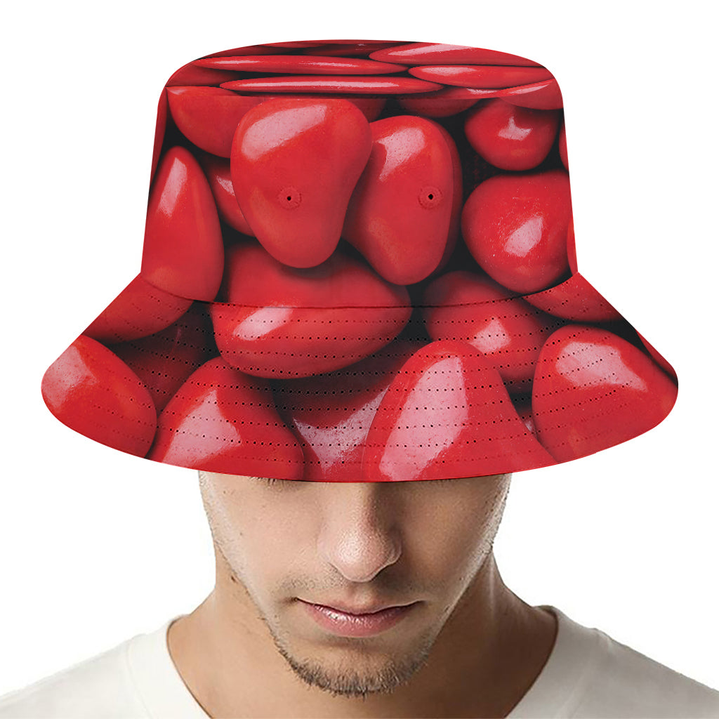 Heart Chocolate Candy Print Bucket Hat