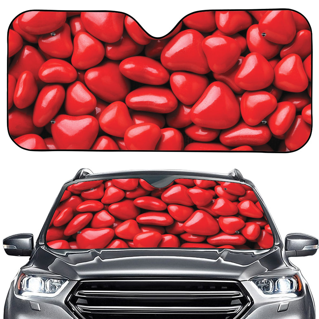 Heart Chocolate Candy Print Car Windshield Sun Shade