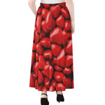 Heart Chocolate Candy Print Chiffon Maxi Skirt