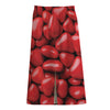 Heart Chocolate Candy Print Cotton Front Slit Maxi Skirt