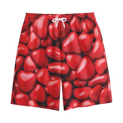 Heart Chocolate Candy Print Cotton Shorts