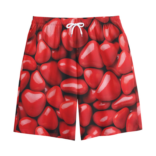 Heart Chocolate Candy Print Cotton Shorts